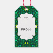 Emerald Green Boho Mustertester Geschenkanhänger (Vorderseite)