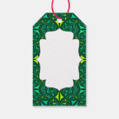Emerald Green Boho Mustertester Geschenkanhänger (Rückseite)