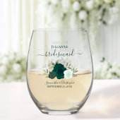 Emerald Green Boho Rose Bridesmaid Trauzeugin Weinglas Ohne Stiel