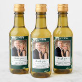 Emerald Green Boho Rose Hochzeit Danke Mini Weinetikett (Flaschen)