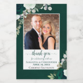 Emerald Green Boho Rose Hochzeit Danke Mini Weinetikett (Einzelnes Label)