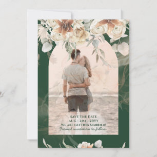 Emerald Green BOHO Terracotta Blumenzehen Save The Date
