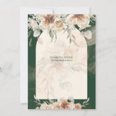 Emerald Green BOHO Terracotta Blumenzehen Save The Date (Rückseite)