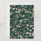 Emerald Green Boho Wildblume Garden Wedding Einladung (Rückseite)