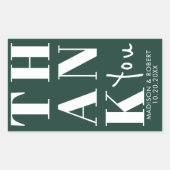 Emerald Green Bold Simple Dankeschön Gastgeschenk Rechteckiger Aufkleber (Vorderseite)