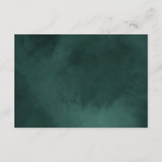 Emerald Green Border Elegante Wedding Details Begleitkarte (Rückseite)