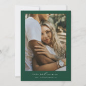 Emerald Green botanical crest monogram wedding Einladung (Rückseite)