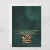 Emerald Green Botanical Elegant QR Code Wedding Einladung (Rückseite)