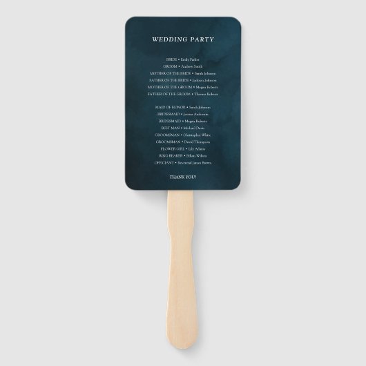 Emerald Green Botanical Elegant Wedding Programs Fächer (Rückseite)