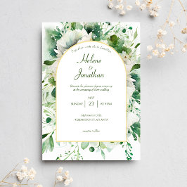 Emerald Green Botanical Floral Wedding Einladung