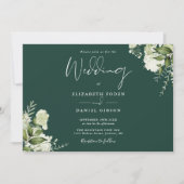 Emerald Green Botanical Greenerity Foto Wedding Einladung (Vorderseite)