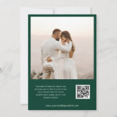Emerald Green Botanical Monogram QR Code Wedding Einladung (Rückseite)