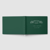 Emerald Green Botanical Wappen Monogramm Hochzeit Gästebuch (Voll)
