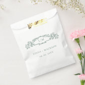 Emerald Green Botanical Wappen Monogramm Hochzeit Geschenktütchen (Versiegelt)