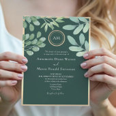 Emerald Green Botanical Wedding Einladung