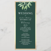 Emerald Green Botanical Wedding Program Programm (Vorderseite)