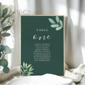 Emerald Green Botanical Wedding Seating Chart
