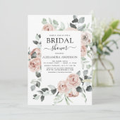Emerald Green Brautparty Blumengrün Einladung (Stehend Vorderseite)