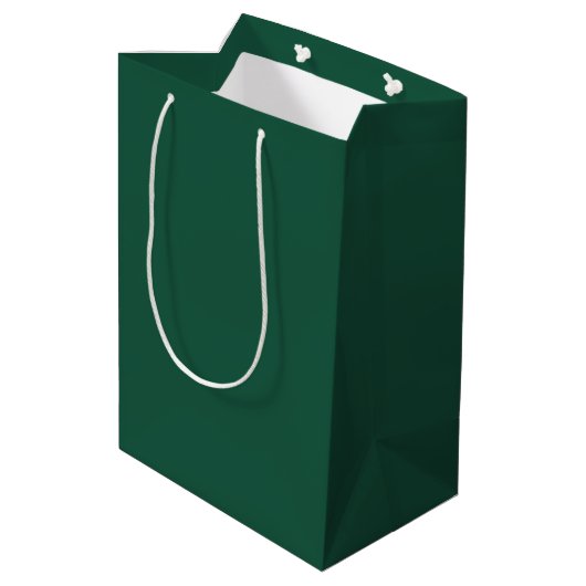 Emerald Green Brautparty Personalisiert Mittlere Geschenktüte (Rückseite Schrägansicht)