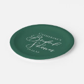 Emerald Green Brautparty Personalisiert Pappteller (Schrägansicht)