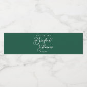 Emerald Green Brautparty Personalisiert Wasserflaschenetikett (Einzelnes Label)