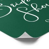 Emerald Green Brautparty Personalisiert Willkommen Poster (Ecke)