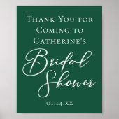 Emerald Green Brautparty Personalisiert Willkommen Poster (Vorne)