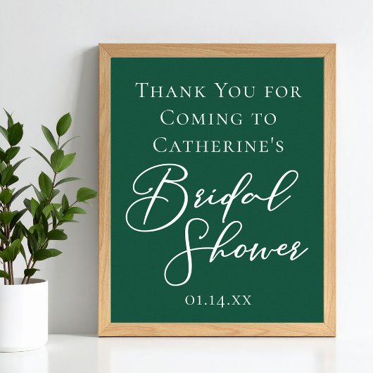 Emerald Green Brautparty Personalisiert Willkommen Poster