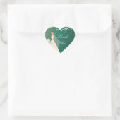 Emerald Green Bride Brautparty Heart Sticker (Tasche)