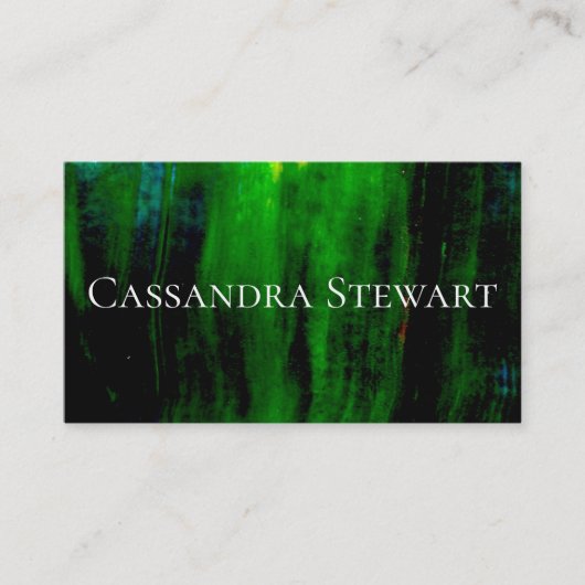Emerald Green Brushstrokes Paint Bold Visitenkarte (Vorderseite)
