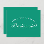 Emerald Green Budget Simple Bridesmaid Vorschlag (Vorne/Hinten)