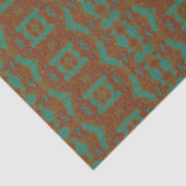 Emerald Green Burnt Orange Gemustert Tissue Paper Seidenpapier (Ausschnitt)