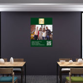 Emerald Green Business Logo Foto begrüßen QR-Code Poster