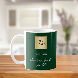 Emerald Green Business Logo Mitarbeiter vielen Dan Kaffeetasse