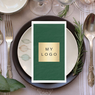 Emerald Green Business-Logo Serviette