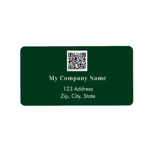 Emerald Green Business qr Rücksendeadresse Adressaufkleber (Vorne)