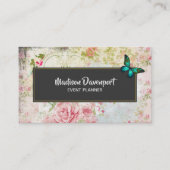 Emerald Green Butterfly auf der Vintagen Collage Visitenkarte (Vorderseite)