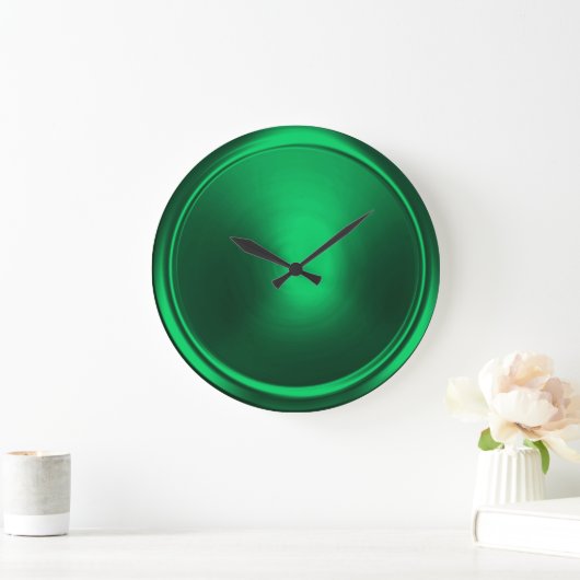 Emerald Green Button Große Wanduhr (Zuhause)