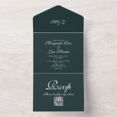 Emerald Green Caligraphy Script Green Wedding All In One Einladung (Innen Boden)