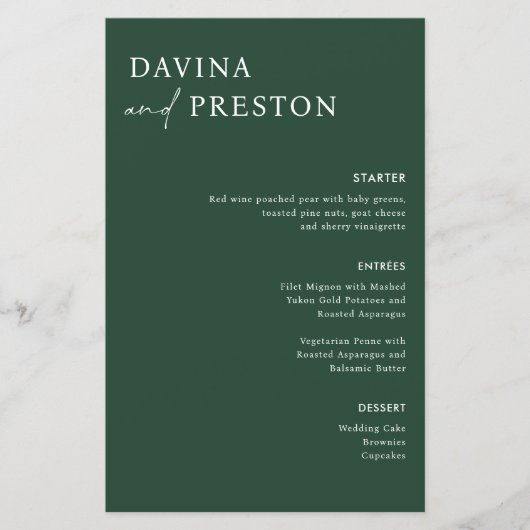 Emerald Green Calligraphy Script Modern WEDING (Vorderseite)
