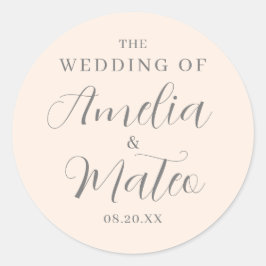 Emerald Green Calligraphy Wedding Umschlag Aufkleb Runder Aufkleber