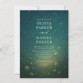 Emerald Green Celestial Meadow Wedding Einladung (Vorderseite)