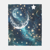 Emerald Green Celestial Moon Blanket – Luxury Seam Fleecedecke (Vorderseite)
