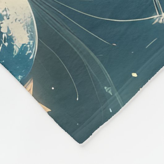 Emerald Green Celestial Moon Blanket – Luxury Seam Fleecedecke (Ecke)