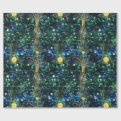 Emerald Green Celestial Tree Gestaltete Glasmuster Geschenkpapier (Flach)