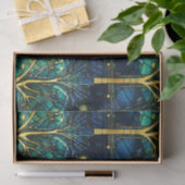 Emerald Green Celestial Tree Gestaltete Glasmuster Seidenpapier (Geschenk)