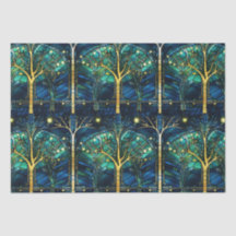 Emerald Green Celestial Tree Gestaltete Glasmuster