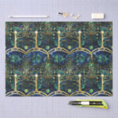 Emerald Green Celestial Tree Gestaltete Glasmuster Seidenpapier (Handwerk)