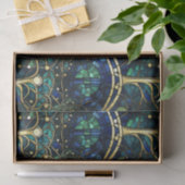 Emerald Green Celestial Tree Gestaltete Glasmuster Seidenpapier (Geschenk)