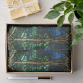 Emerald Green Celestial Tree Gestaltete Glasmuster Seidenpapier (Geschenk)